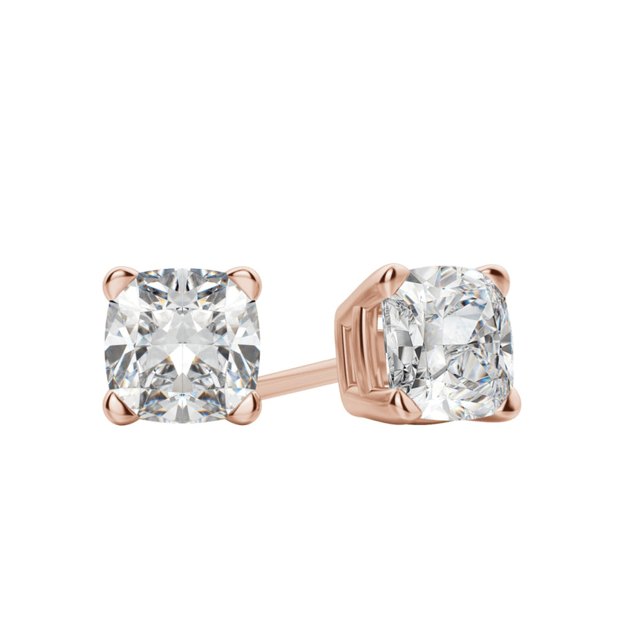 0.50 TCW-1.0 TCW Cushion Cut Moissanite Solitaire Stud Earrings - Barbara Maison 
