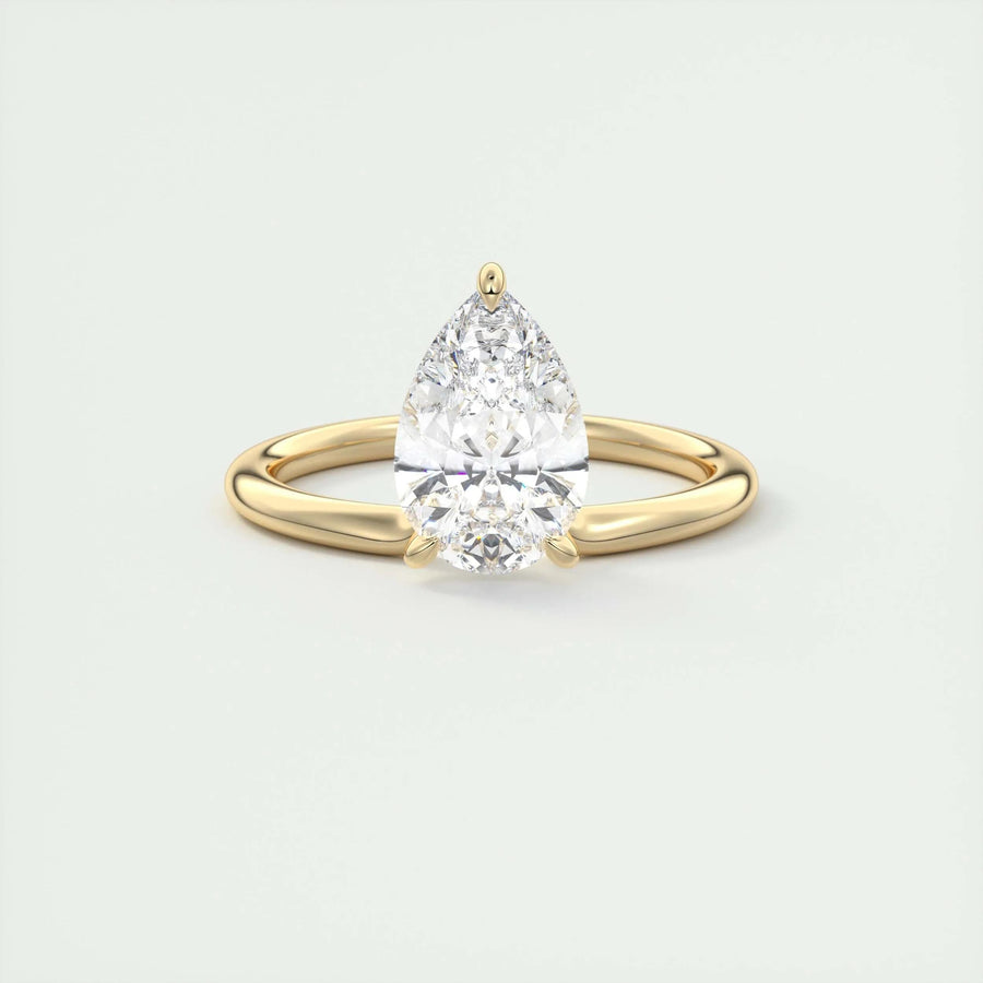2 CT Pear Solitaire CVD F/VS1 Diamond Engagement Ring - Barbara Maison 
