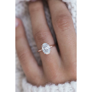 2.70 CT Oval Solitaire Moissanite Engagement Ring - Barbara Maison 