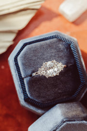 1.33 CT Oval Cut Cluster Moissanite Engagement Ring - Barbara Maison 