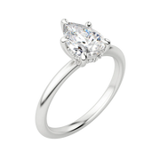 1.33 CT Pear Solitaire Moissanite Engagement Ring With Hidden Halo Setting - Barbara Maison 