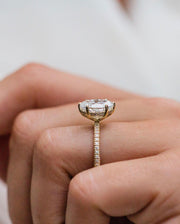 2.50 CT Oval Solitaire Hidden Halo Moissanite Engagement Ring - Barbara Maison 