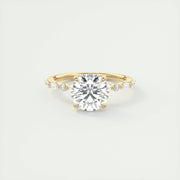 2 CT Round Solitaire CVD F/VS1 Diamond Engagement Ring - Barbara Maison 
