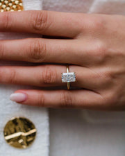 3.0 CT Radiant Solitaire Moissanite Engagement Ring - Barbara Maison 