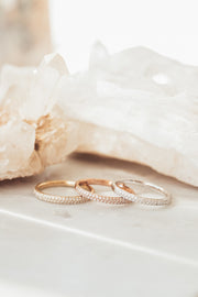 0.24 TCW Round Cut Half Eternity Moissanite Wedding Band - Barbara Maison 