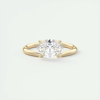 1.5 CT Oval Solitaire CVD F/VS1 Diamond Engagement Ring - Barbara Maison 