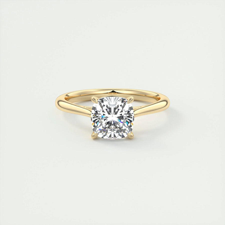 2 CT Cushion Solitaire CVD F/VS1 Diamond Engagement Ring - Barbara Maison 