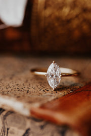 1.0 CT Marquise Cut Solitaire Moissanite Engagement Ring - Barbara Maison 