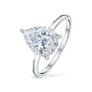 1.33 CT Pear Solitaire Moissanite Engagement Ring With Hidden Halo Setting - Barbara Maison 