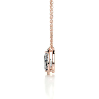 1.50 CT Pear Halo CVD F/VS Diamond Necklace - Barbara Maison 