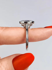 2 CT Oval Bezel CVD F/VS1 Diamond Engagement Ring - Barbara Maison 