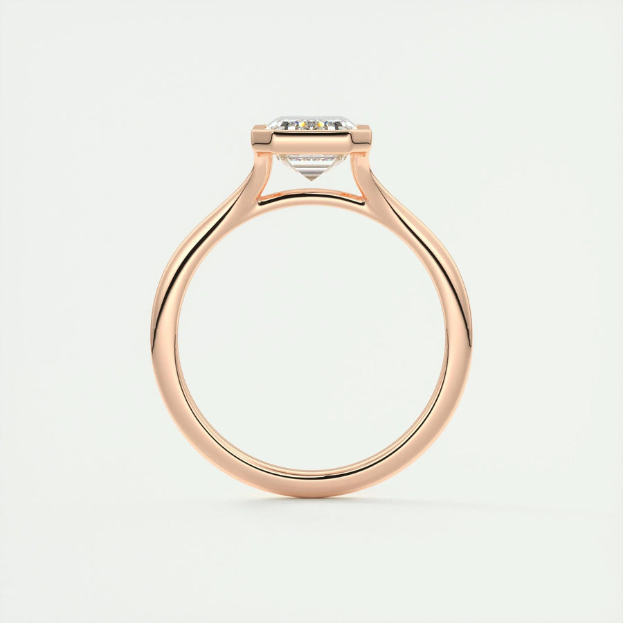 2 CT Emerald Bezel CVD F/VS1 Diamond Engagement Ring - Barbara Maison 