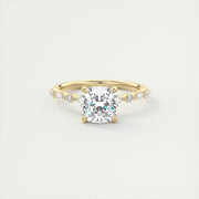 2 CT Cushion Solitaire CVD F/VS1 Diamond Engagement Ring - Barbara Maison 