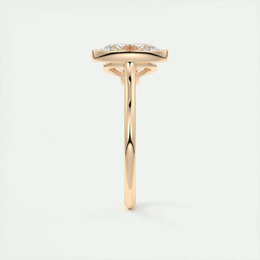 2 CT Oval Bezel CVD F/VS1 Diamond Engagement Ring - Barbara Maison 