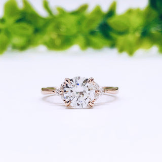 2.65 CT Round Cut Cluster Moissanite Engagement Ring - Barbara Maison 