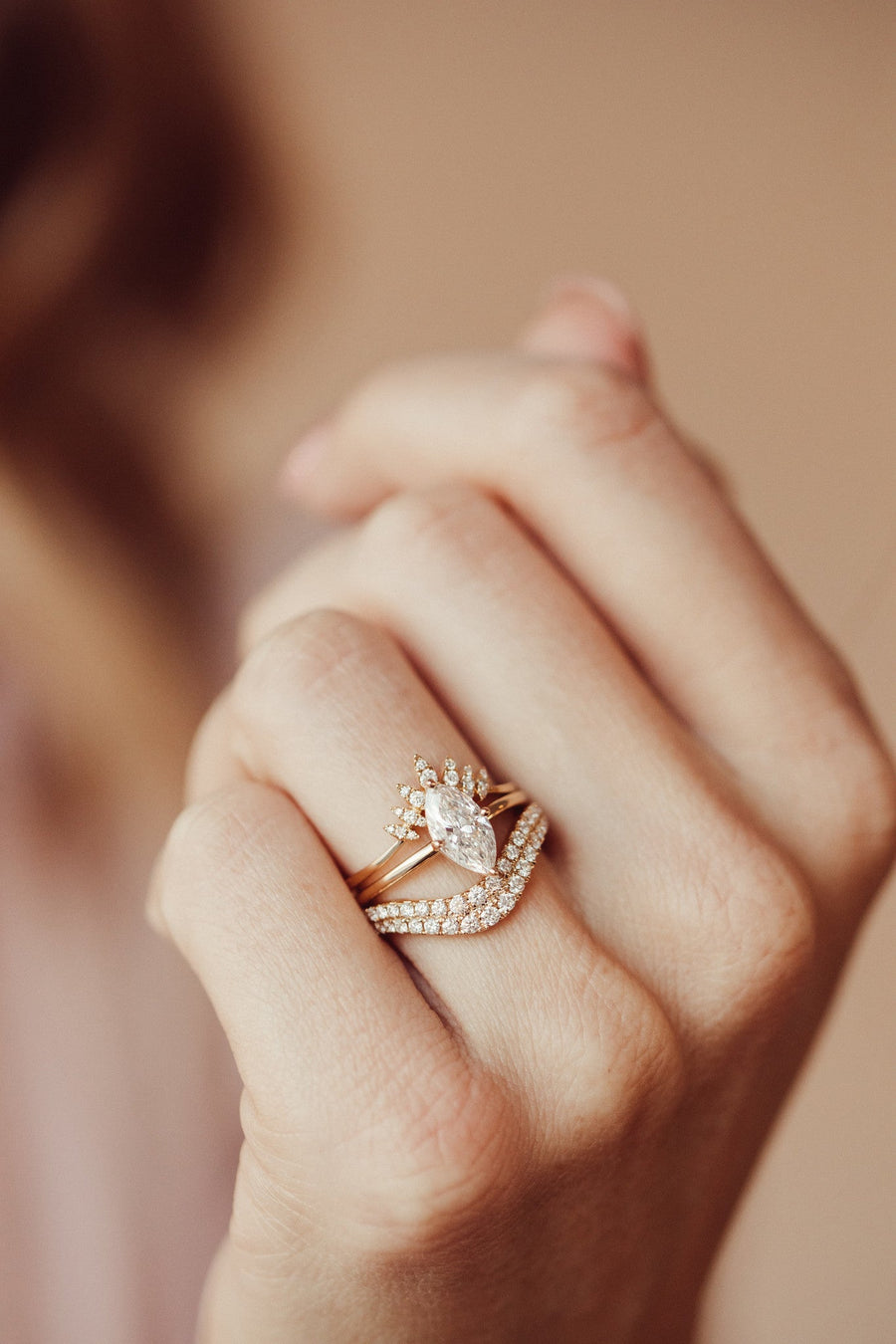 1.0 CT Marquise Cut Solitaire Moissanite Engagement Ring - Barbara Maison 