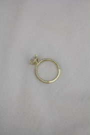 2.0 CT Cushion Hidden Halo & Pave Moissanite Engagement Ring - Barbara Maison 