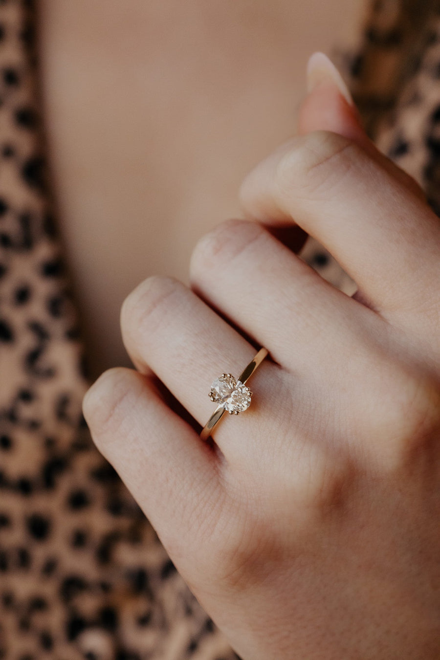 1.33 CT Oval Cut Solitaire Moissanite Engagement Ring - Barbara Maison 