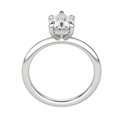 1.33 CT Pear Solitaire Moissanite Engagement Ring With Hidden Halo Setting - Barbara Maison 