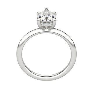 1.33 CT Pear Solitaire Moissanite Engagement Ring With Hidden Halo Setting - Barbara Maison 