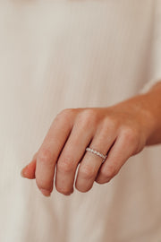 0.28 TCW Round Milgrain Moissanite Wedding Band - Barbara Maison 