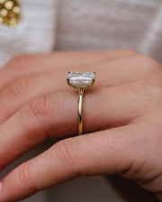 3.0 CT Radiant Solitaire Moissanite Engagement Ring - Barbara Maison 