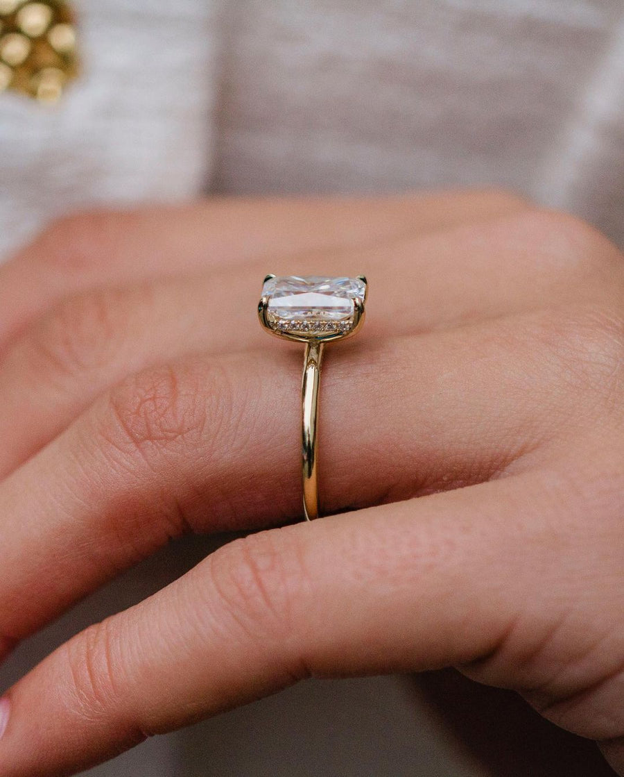 3.0 CT Radiant Solitaire Moissanite Engagement Ring - Barbara Maison 