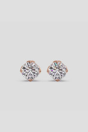 1.0 TCW Round Cut Moissanite Solitaire Stud Earrings - Barbara Maison 