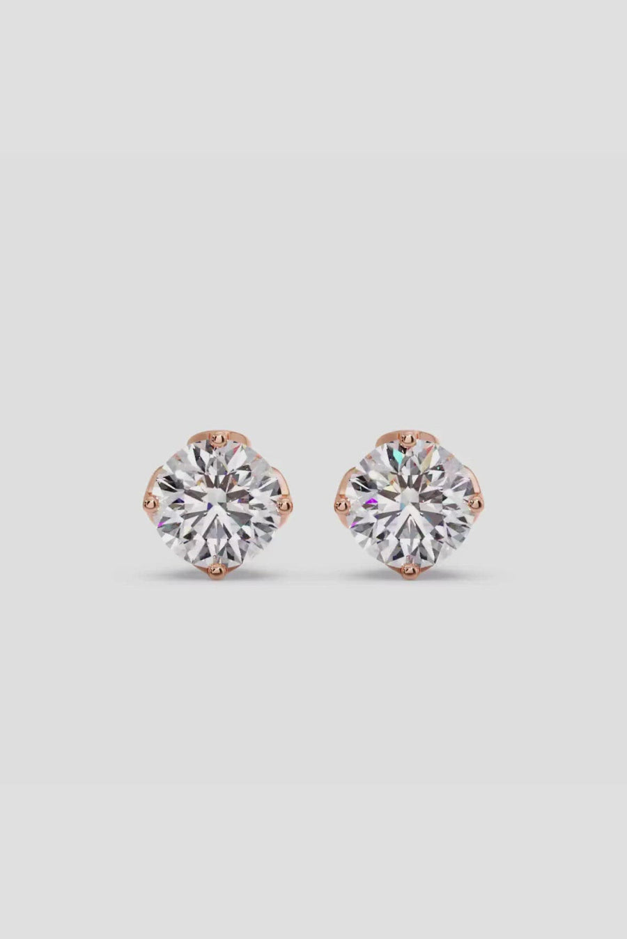 1.0 TCW Round Cut Moissanite Solitaire Stud Earrings - Barbara Maison 