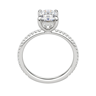 1.91 CT Oval Solitaire Moissanite Engagement Ring With Pave Setting - Barbara Maison 