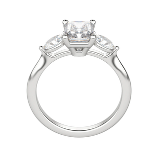 1.67 CT Radiant Cut 3 Stone Moissanite Engagement Ring - Barbara Maison 