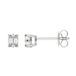 0.50 TCW-1.0 TCW Oval Cut Moissanite Solitaire Stud Earrings - Barbara Maison 