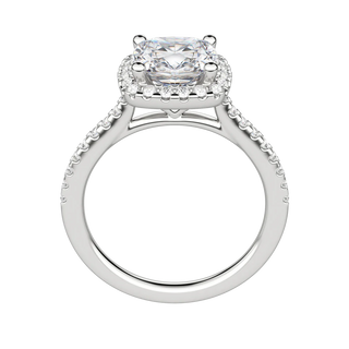 2.15 CT Cushion Cut Halo Moissanite Engagement Ring - Barbara Maison 