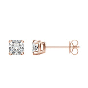 0.50 TCW-1.0 TCW Cushion Cut Moissanite Solitaire Stud Earrings - Barbara Maison 