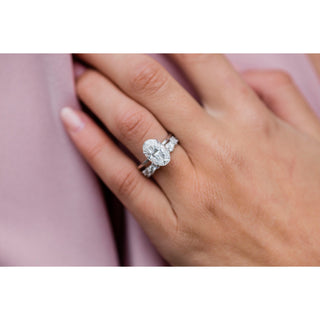 4.0 CT Oval Solitaire Moissanite Engagement Ring - Barbara Maison 