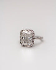 4.4 CT Radiant Double Halo Moissanite Engagement Ring - Barbara Maison 