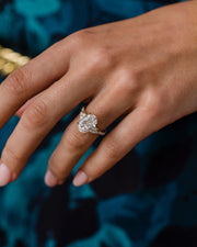 3.10 CT Oval Cluster Moissanite Engagement Ring - Barbara Maison 