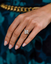 3.10 CT Oval Cluster Moissanite Engagement Ring - Barbara Maison 