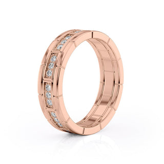 Round Shaped Stones Wedding Band For Men - Barbara Maison 