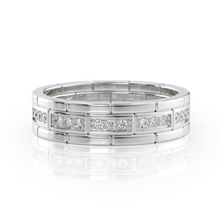 Round Shaped Stones Wedding Band For Men - Barbara Maison 