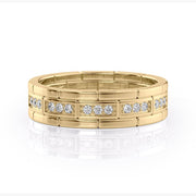 Round Shaped Stones Wedding Band For Men - Barbara Maison 