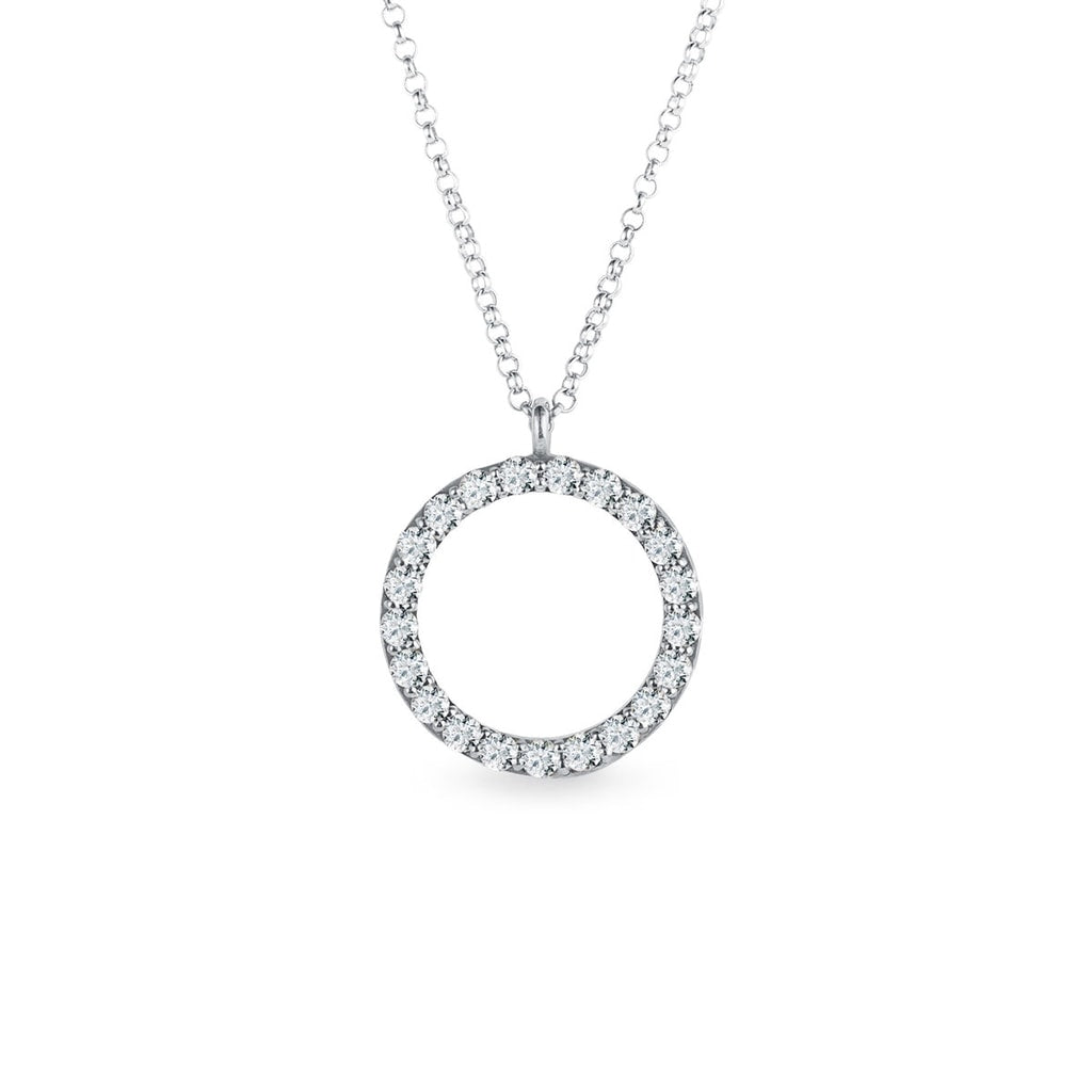 0.30 TCW Round Moissanite Diamond Circle Pendent Necklace - Barbara Maison 