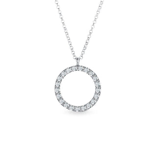 0.30 TCW Round Moissanite Diamond Circle Pendent Necklace - Barbara Maison 