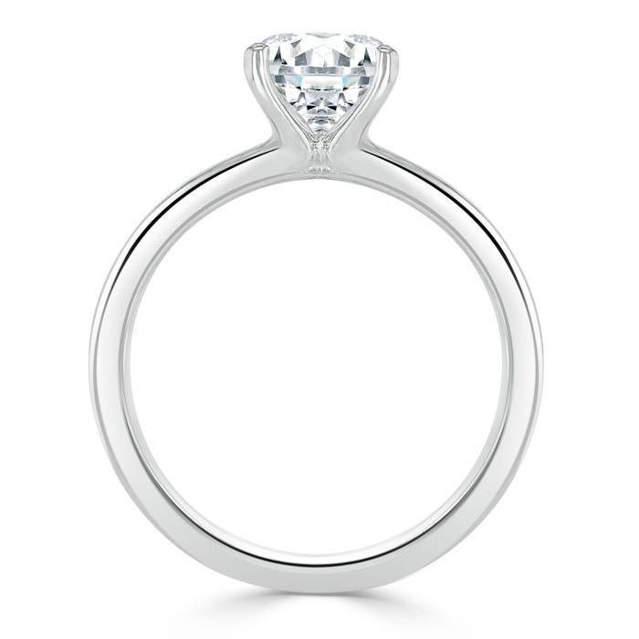 0.75 CT Round Cut Solitaire Moissanite Engagement Ring - Barbara Maison 
