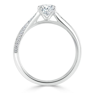 0.75 CT Oval Cut Solitaire Moissanite Engagement Ring - Barbara Maison 