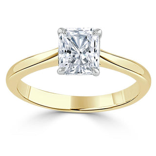 1.0 CT Radiant Cut Solitaire Moissanite Engagement Ring - Barbara Maison 