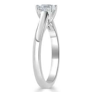 1.0 CT Asscher Cut Solitaire Moissanite Engagement Ring - Barbara Maison 