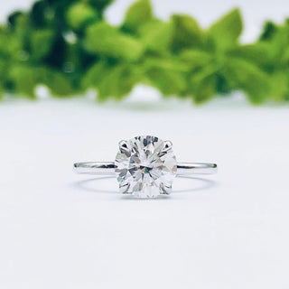 1.85 CT Round Cut Solitaire Moissanite Engagement Ring - Barbara Maison 