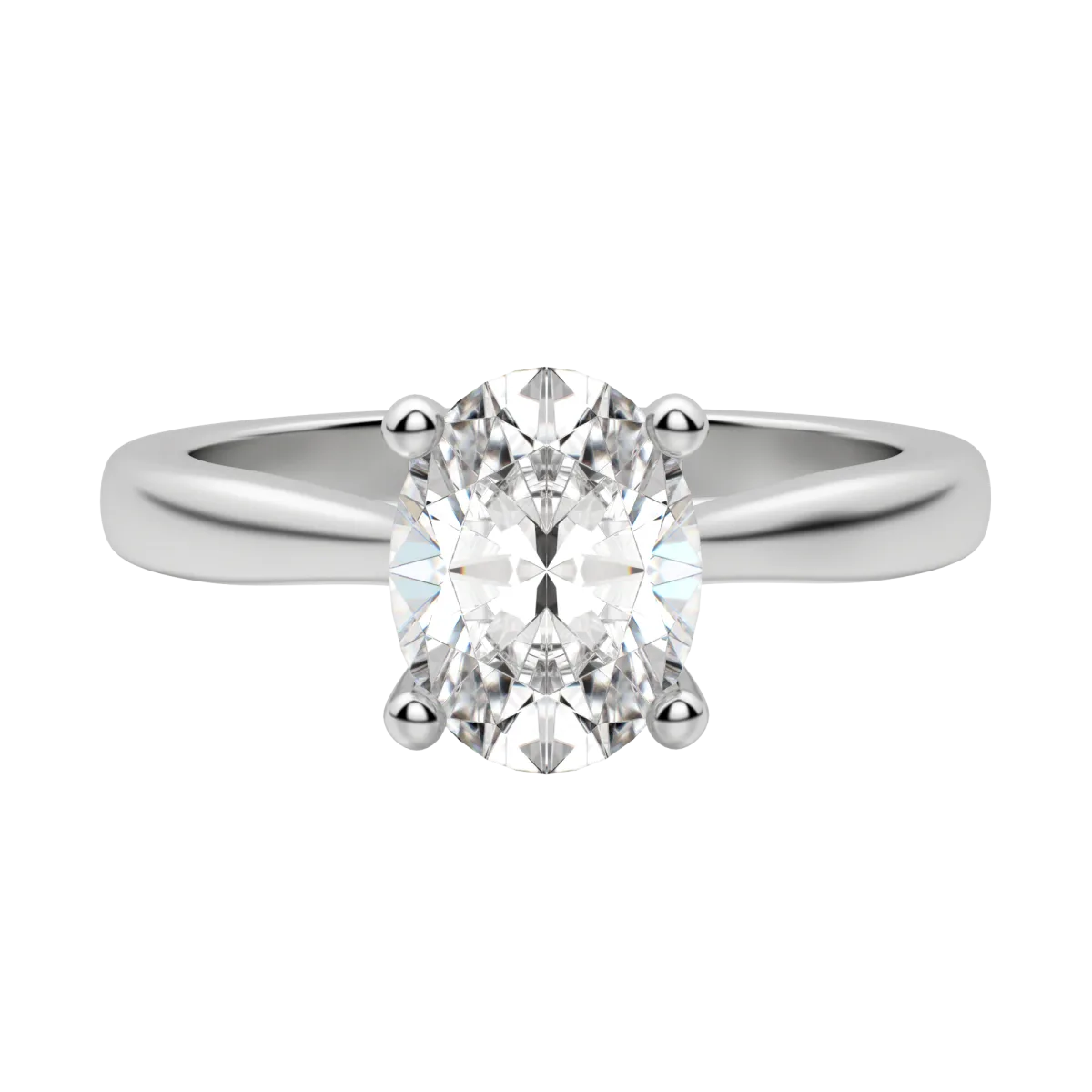 1.33 CT Oval Cut Solitaire Moissanite Engagement Ring - Barbara Maison 