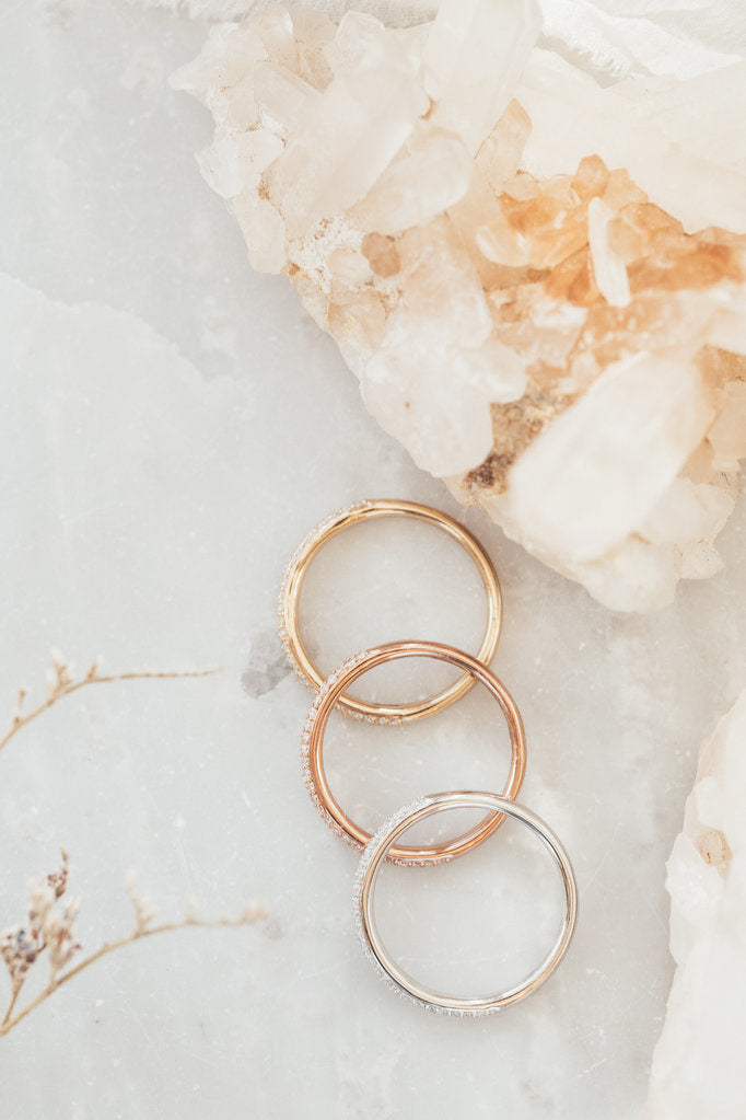 0.24 TCW Round Cut Half Eternity Moissanite Wedding Band - Barbara Maison 